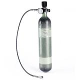 M18x1.5 DIN Type Scuba Tank Charging Valve Air Fill Station Refill Adapter with 400bar 6000psi Gauge 50cm High Pressure Hose